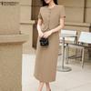 ZANZEA Women Short Sleeve Blouse and Skirts Summer Two Piece Sets