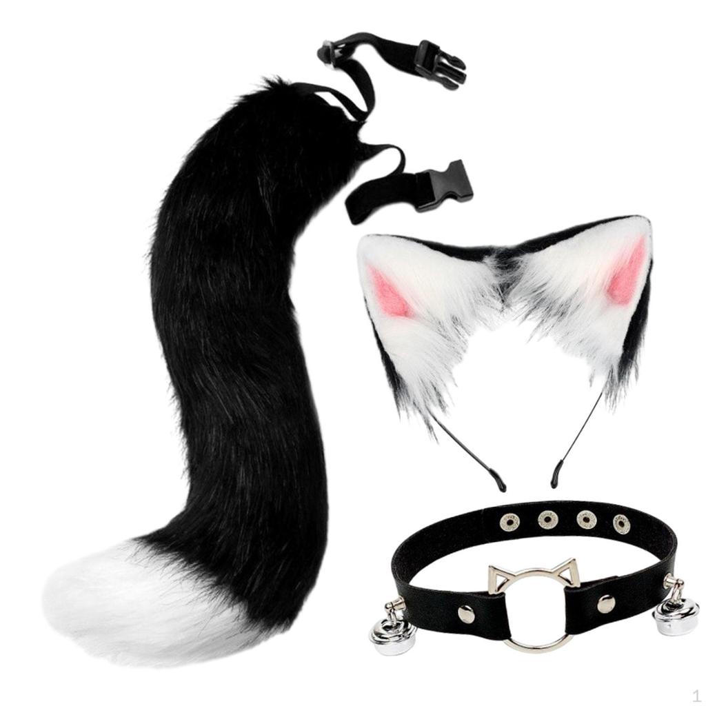 Adorable Animal Ears Hairband And Tail Set for Events
