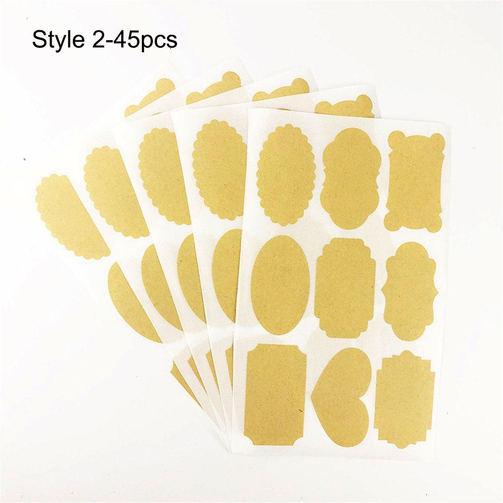 Decoration Gift Candy Tags Self Adhesive Packaging Seals Kraft Paper Blank Sticky Labels Stickers