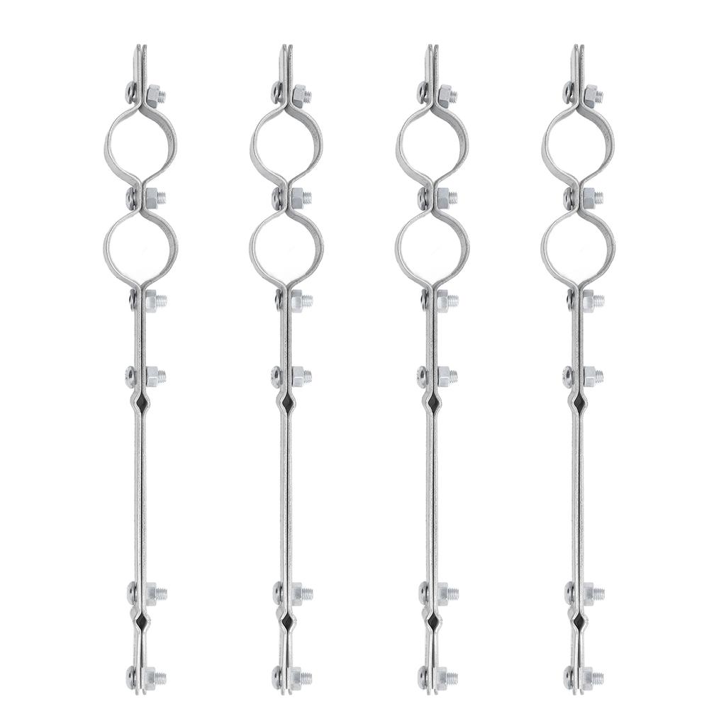 U Tube Clamp 4 Sets Aluminized Zinc Corrosion Resistant Durable Water Pipe Clamp for Chicken Farm Hennery