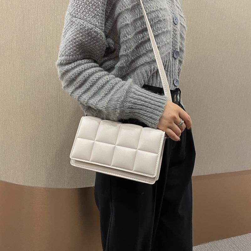 Women Plaid PU Leather Small Square Shoulder Crossbody Purse