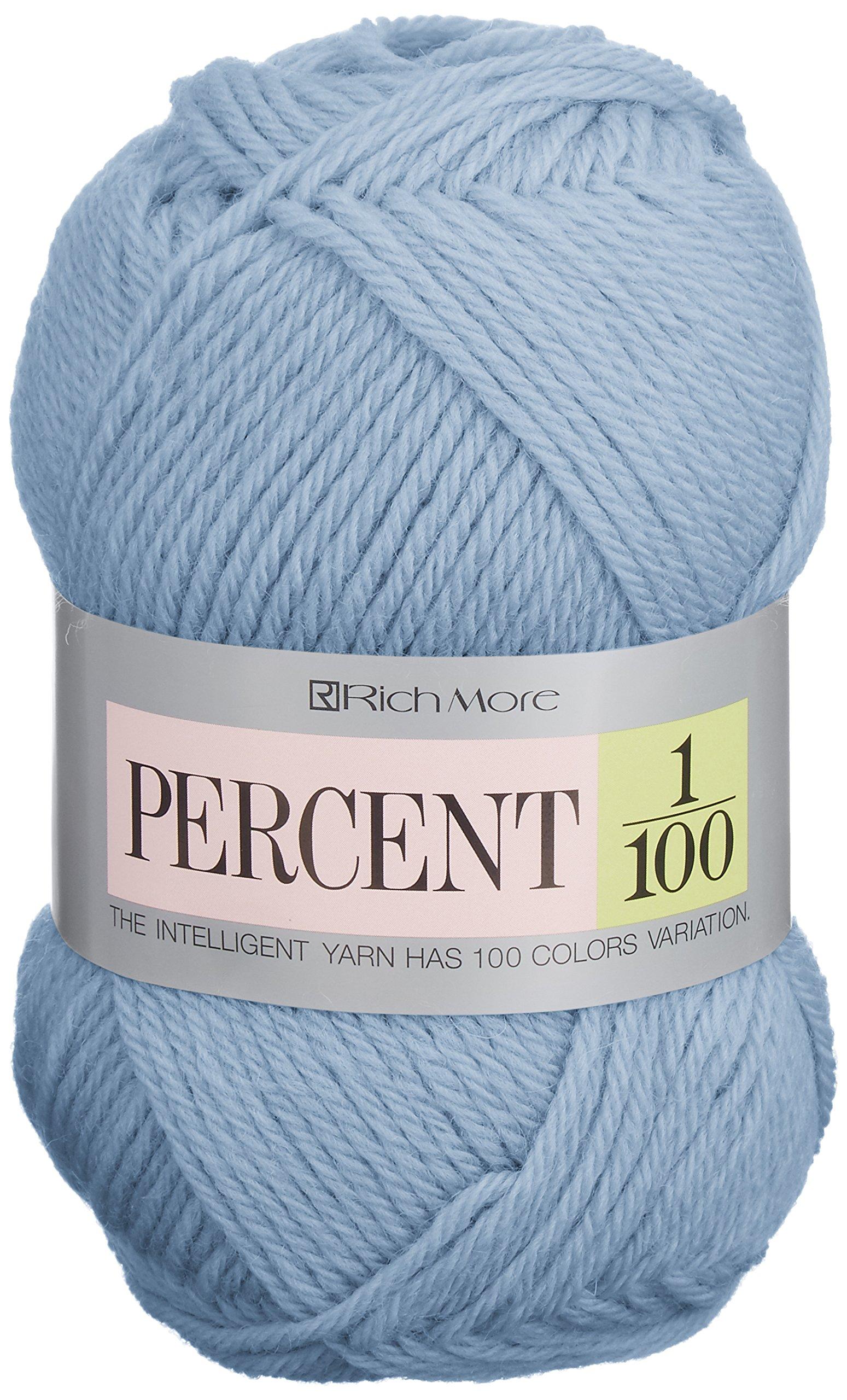 

Richmore Percent Medium Light Pack of 017 Yarn, Weight, Col. 40, Blue, 40g, Approx. 120m, 5,
