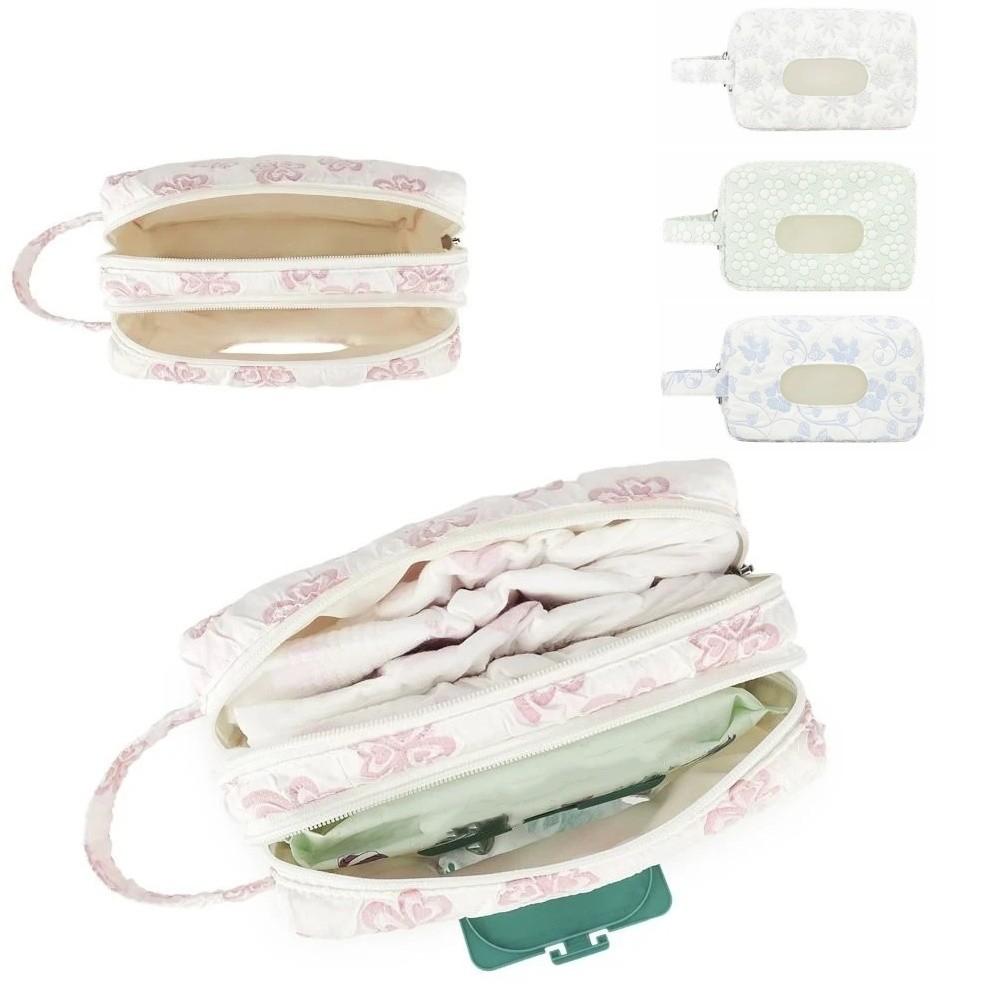 Flower Pattern Baby Diapers Storage Pouch Paper Towel Diaper Handbag  Travel Accessories