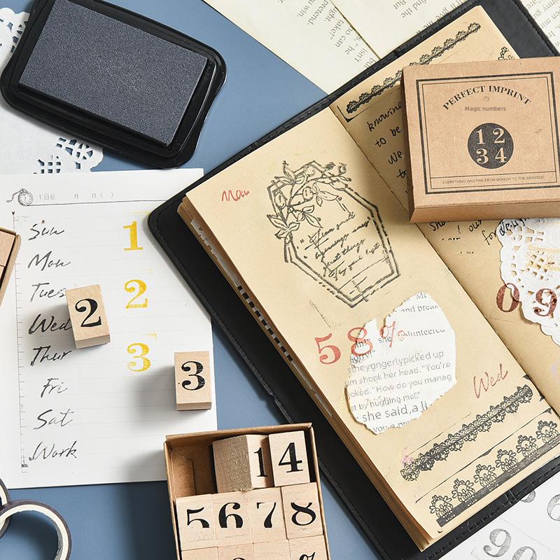 Ștampile Yuezhen din lemn de lotus englezesc pentru decorarea zilnică a caietului