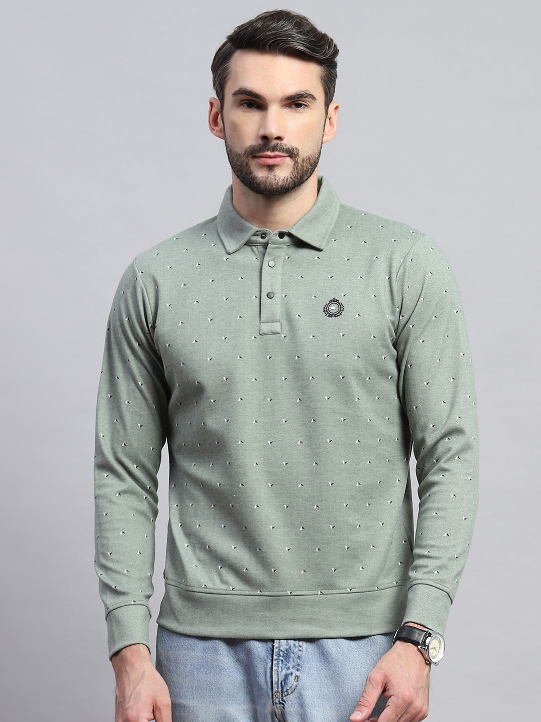 Monte Carlo Men Regular Fit Green Sweatshirt 3XL