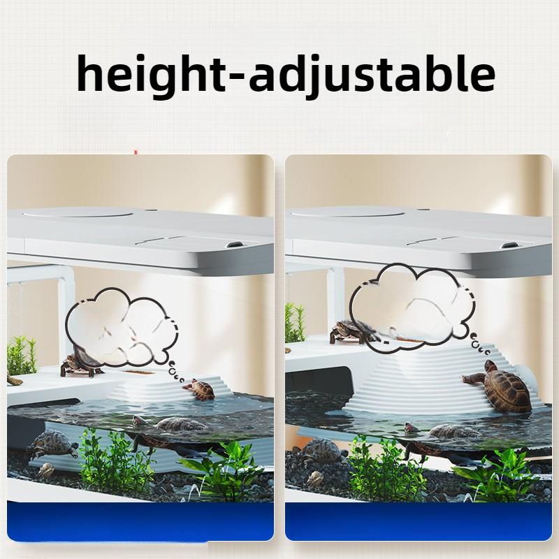 Turtle Tank Glass with Sunlight Backlight Desktop Landscaping Turtle Tank Terrariums Breeding Container Reptile Pet Product