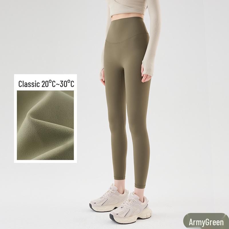 Premium Lycra High-Waist Nude Yoga Pants: Seamless, Quick-Dry, Hip-Lifting Fitness Wear for Women