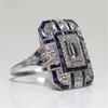 New Ladies Ring Luxury Large Square Jewelry Wedding Artificial Zircon Simple Atmosphere Luxury Party