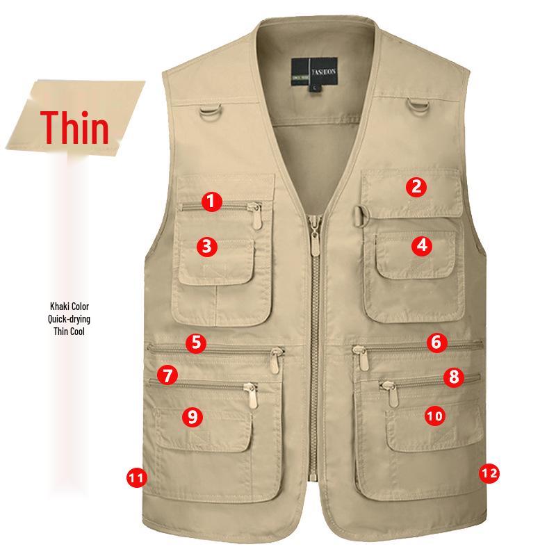 Men's 7XL Quick-Dry Mesh Vest With Multi-Pockets - Breathable Summer Wear