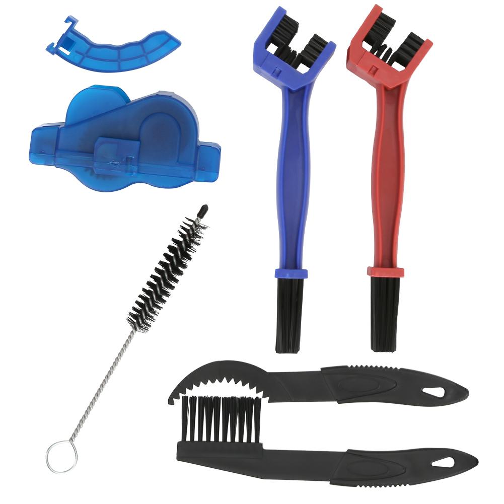 6PCS Cycling Maintenance Equipment Mountain Bike Chain Brush Cleaner Cleaning Tool Kit