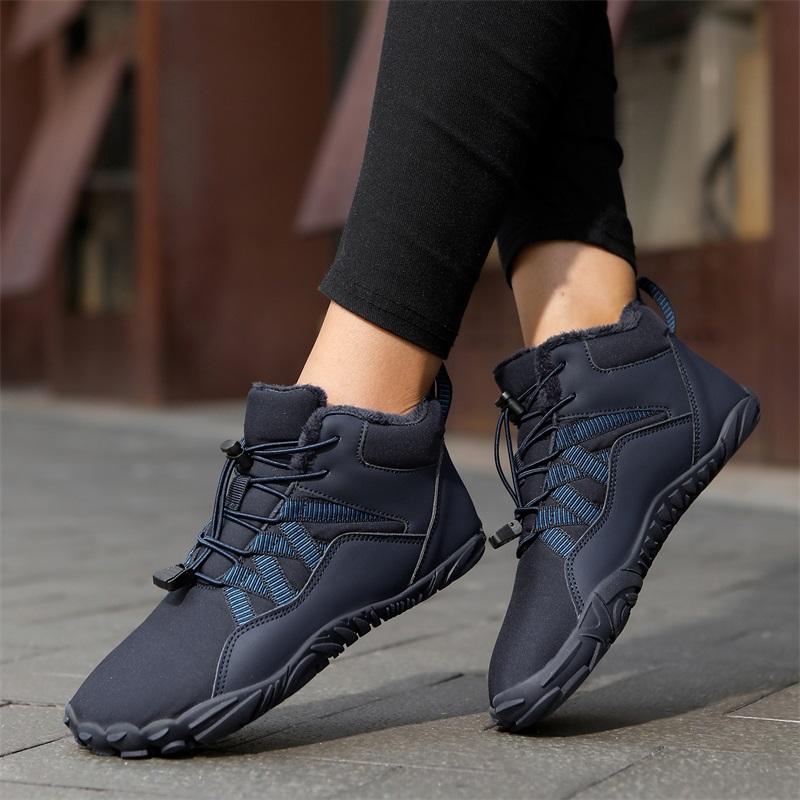 Herren Winter Plüsch Wanderschuhe Damen High-Top Schneestiefel Rutschfest Warm Outdoor Sneakers für Camping Trekking