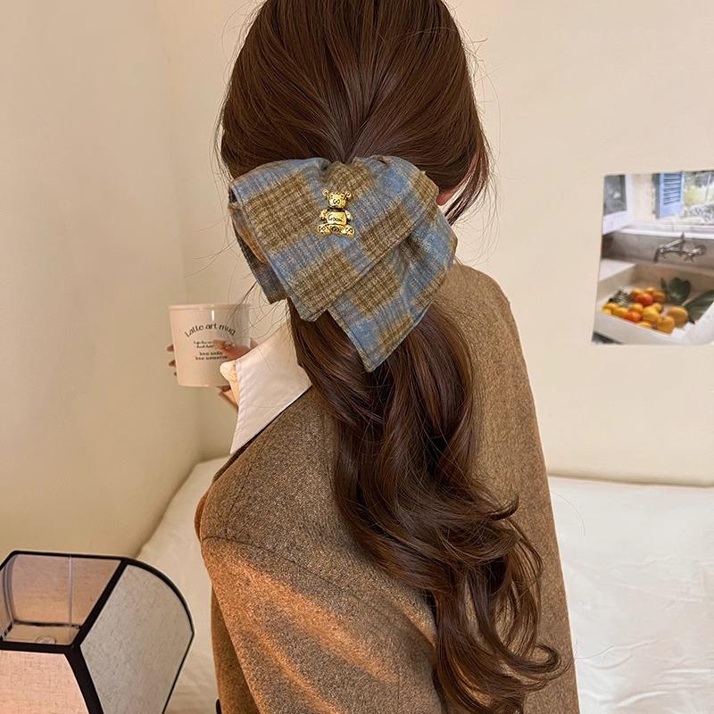 Korean Style Extra Large Intestine Scrunchie & High-End Square Scarf for Women, New 2024 Influencer Bun Hair Tie