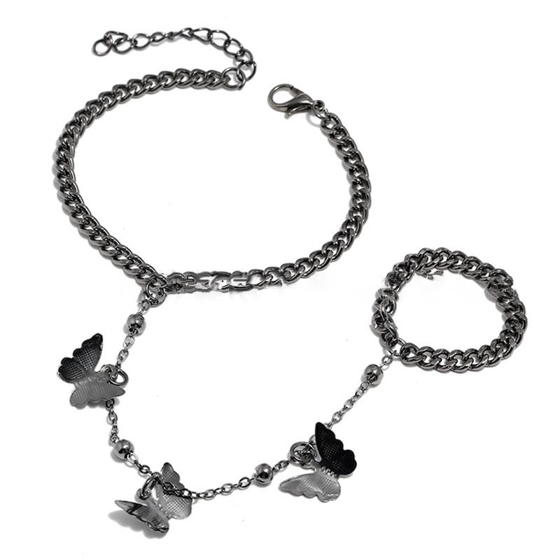 Anime Tian Guan Ci Fu Bracelet With Bell Ring Hua Cheng Xie Lian Adjustable Butterfly Finger Rings Pendant Jewelry Accessories