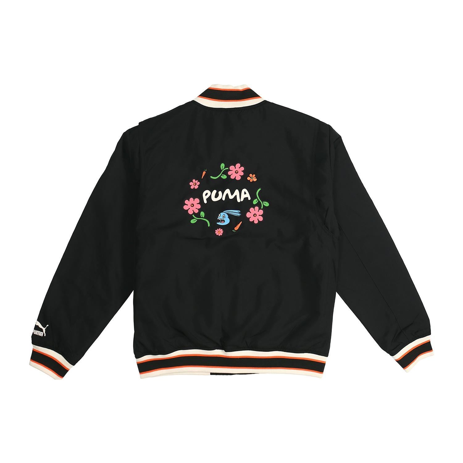 PUMA x Randomevent Bomber Graphic Logo Jacket Black Men s 596661-01 XXS