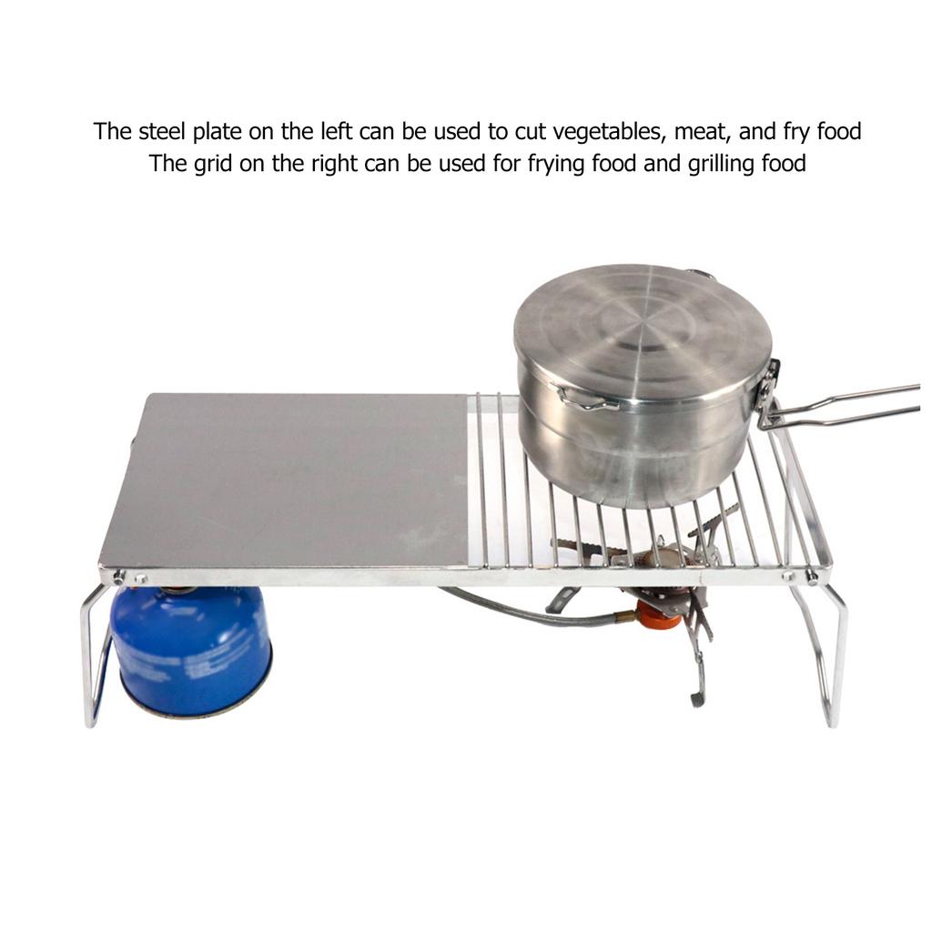 BBQ Grid 304 Stainless Steel Foldable Portable Multifunctional Cooking Grid with Storage Bag for Outdoor Barbecue