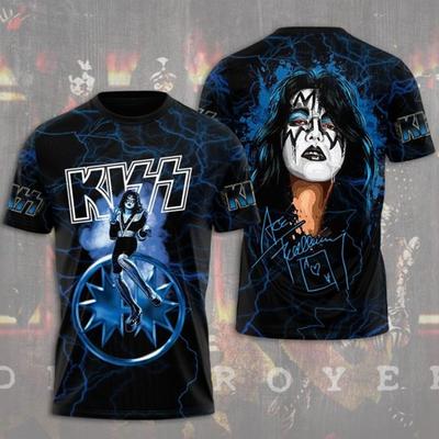 Classic Rock Kiss Band 3D-Druck T-Shirt Herren Damen Mode T-Shirt Hip Hop Oberteile Tees Kinder T-Shirt Herren Kleidung Heavy Metal Top Musik