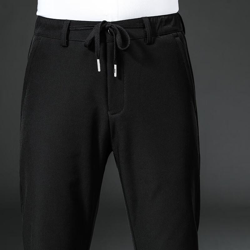 Fengxun Men's Autumn/Winter Lamb Wool Lined Straight Casual Sweatpants
