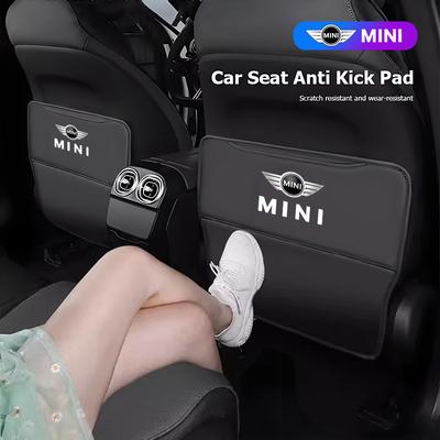 Tapetes Antichoque de Couro para Carro Capa Protetora de Encosto de Banco para MINI JCW Cabrio Cooper Countryman Aceman Clubman Coupe F57 Calota