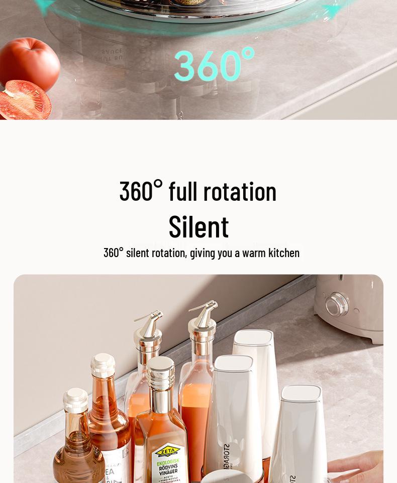 2025 Rotating Kitchen Seasoning Rack: Multi-functional Storage for Oil, Salt, Soy Sauce, Vinegar, and Seasonings