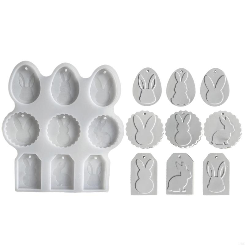 

Flexible Silicone Mold for Rabbit Eggs Shaped Handmade Craft Easter Themed Epoxy Resin Pendant Mould Jewelry Supplies