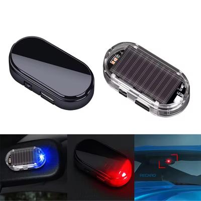 Car Fake Security Light Solar Powered Simulated Dummy Alarm Wireless Warning Anti-Theft Caution Lamp LED Blue/Red Flashing Light