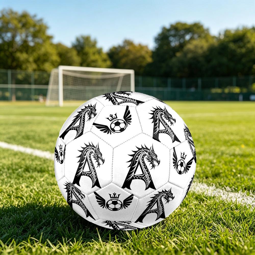 1PC Tribal Dragon Letter Soccer Emblem Soccer Ball Size 5 Football Machine Sewn Indoor/Outdoor Universal Football Surprise Collection n141