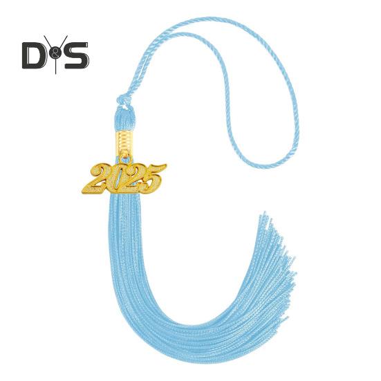 

Выпускная кисточка 2025 года 9-дюймовая кисточка с подвеской 2025 года Стандартная кисточка Памятный подарок для выпускных церемоний Фотографии небесно-голубой