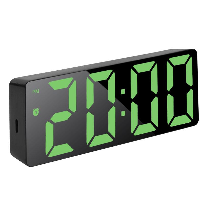 Multifunctional Voice-Controlled Digital Alarm Clock: Minimalist, Colorful Large Screen for Students & Desktops