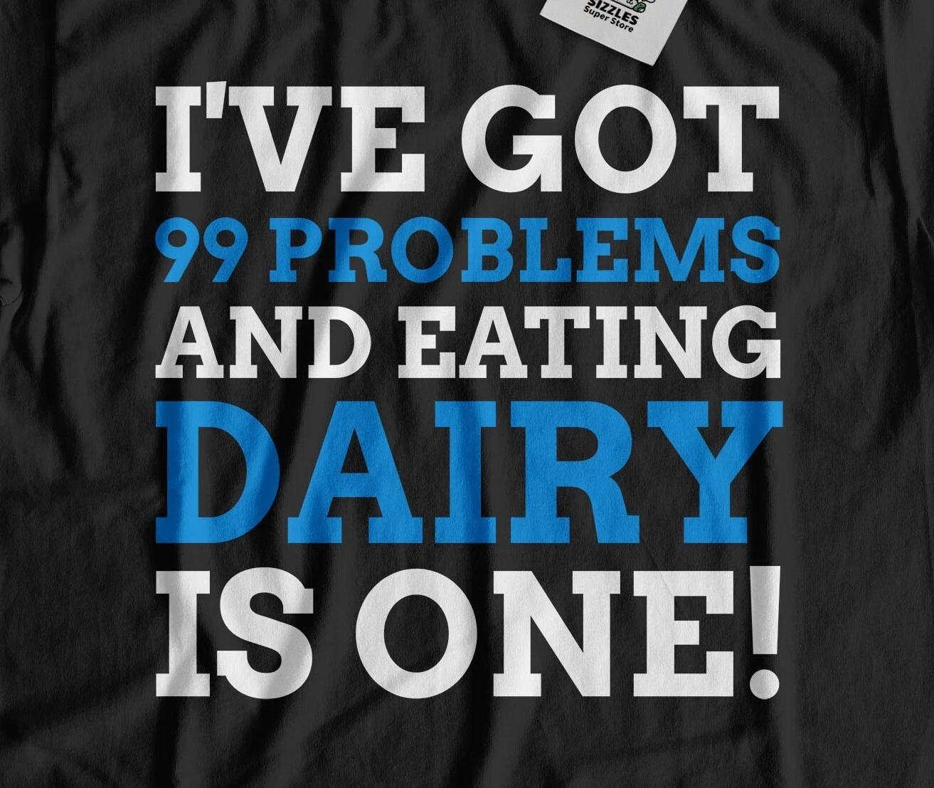 Unisex Funny Lactose Intolerant T-Shirt Milk & Chocolate Dairy Intolerant Gifts S