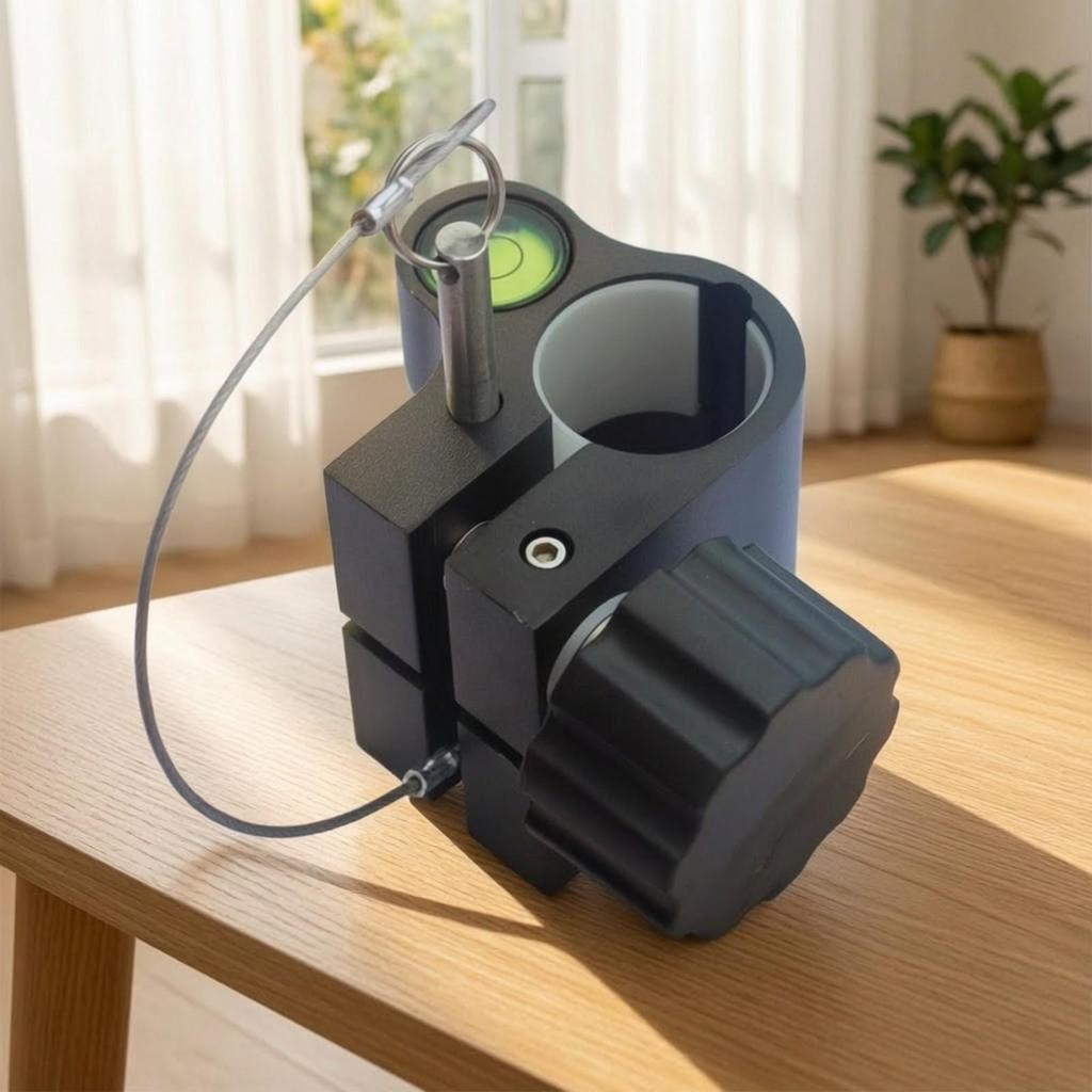 Secure Pole Clamp with Bubble Level Built-in Spirit Portable