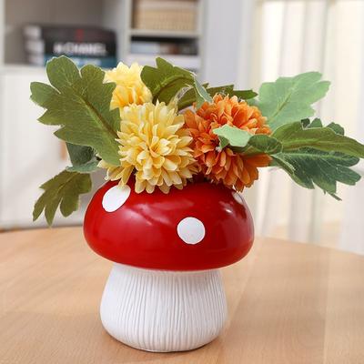 1 Stück Großer Kaliber Harz Moderner Stil Pilzvase Niedliche Heimdeko Akzent Tischplatte Display Geschenk