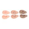 3 Pairs Silicone Ear Model Soft Flexible Ears 3 Colors Artificial Reusable for Practice