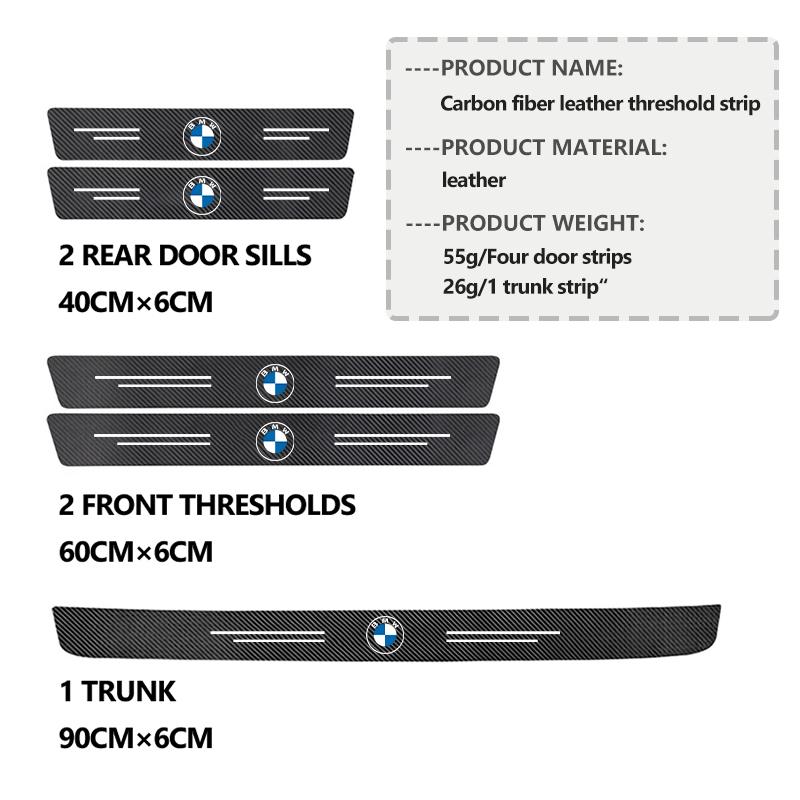Car Door Sill Anti Collision Protect Strip Carbon Fiber Sticker For BMW M Performance Alpina M3 M5 M6 X1 X3 X4 X5 G20