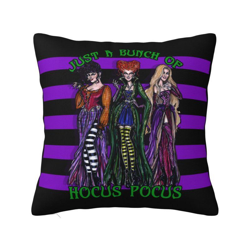 

Индивидуальная наволочка на декоративную подушку «Фокус-покус» Хэллоуин Сестры Сандерсон Современная наволочка Квадратная наволочка 12x12Inch