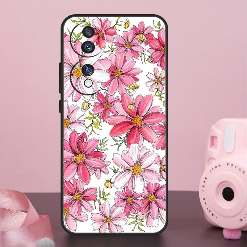 Yellow Cosmos Flowers Lavender Case For Honor 200 400 Pro 50 70 90 X9a X9b X9c X9d X8b X8c Win Magic 7 Lite 5 6 8 Pro Cover