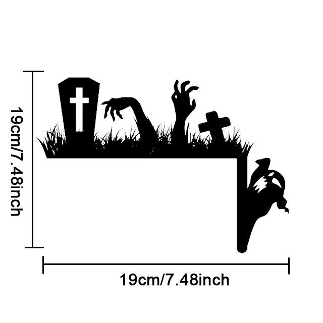 New Halloween Door Corner Decoration Sticker Pvc Self-adhesive Holiday Atmosphere Spider Web Ghost Witch Decal
