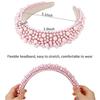 Rosa Perlen und Perlen-gepolstertes Stirnband   Schickes, voluminöses Haaraccessoire Geschenk für Damen und Mädchen
