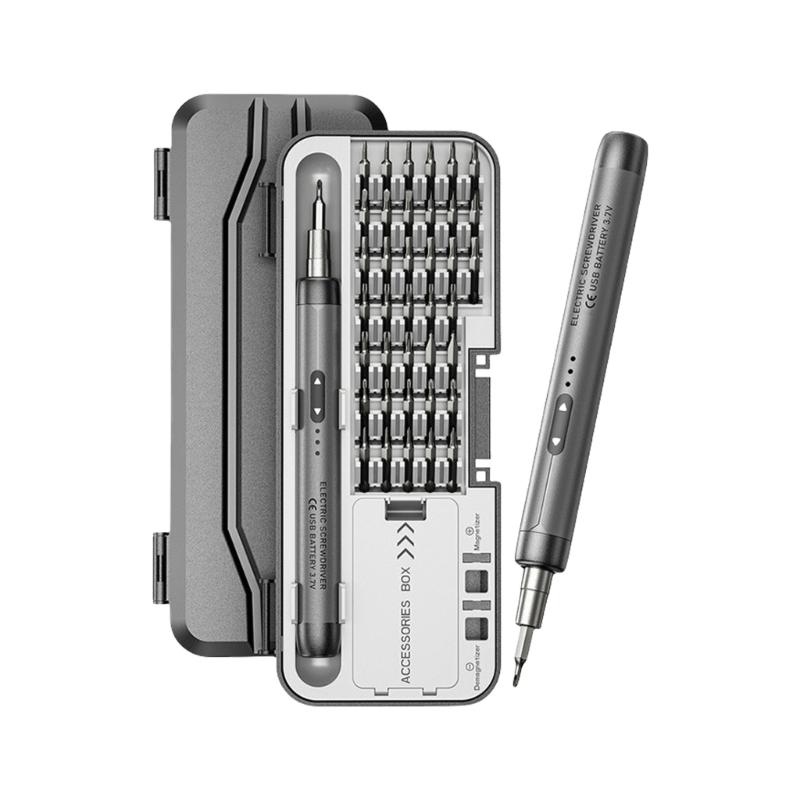 46 in 1 Electric Screwdriver Adjustable 3.7V USB C Rechargeable Removable Replaceable Power Tool for Mobile Phone