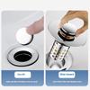 Not Odor Bathroom Sink Drain Filter Push Down Stoppers with Hair Strainer Steel Basin Waste Plugs For Easy Cleaning
