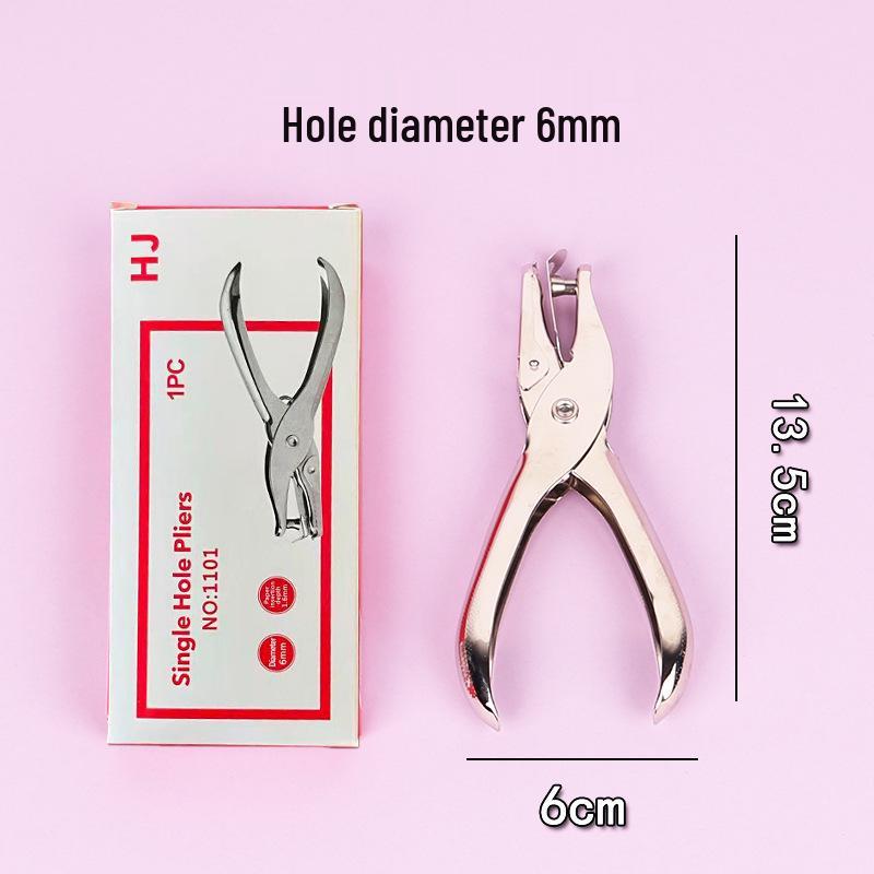 Single Hole Punch for A4 Paper - Rubber Coated, Manual Use for Students, Office, Home