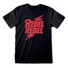 David Bowie Rebel Rebel Offizielles Merchandise T-Shirt Schwarz Neu