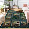 Fish Frame Collage Pattern Rug Floor Mat for Living Room or Bedroom Soft and Comfortable Carpet a Gift for Birthday and Holiday.