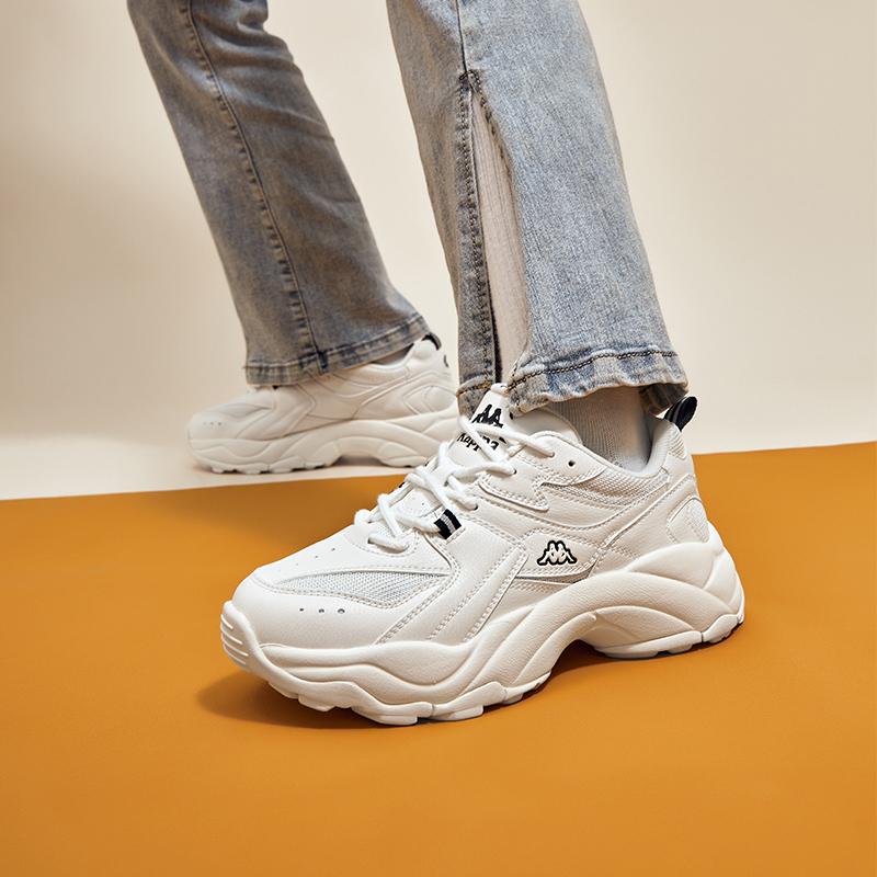 Men's Sneakers Kappa Back to Back Low top Chunky Sneakers Unisex White Black