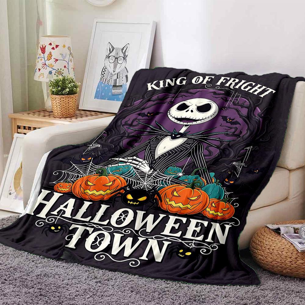 

1pc King of Fright Halloween Town Soft Warm Throw for Home, Office, Trave, All-Season Cozy Bedding Gift, Office Cozy Accessory 1110 80cmx120cm(31inx47in)