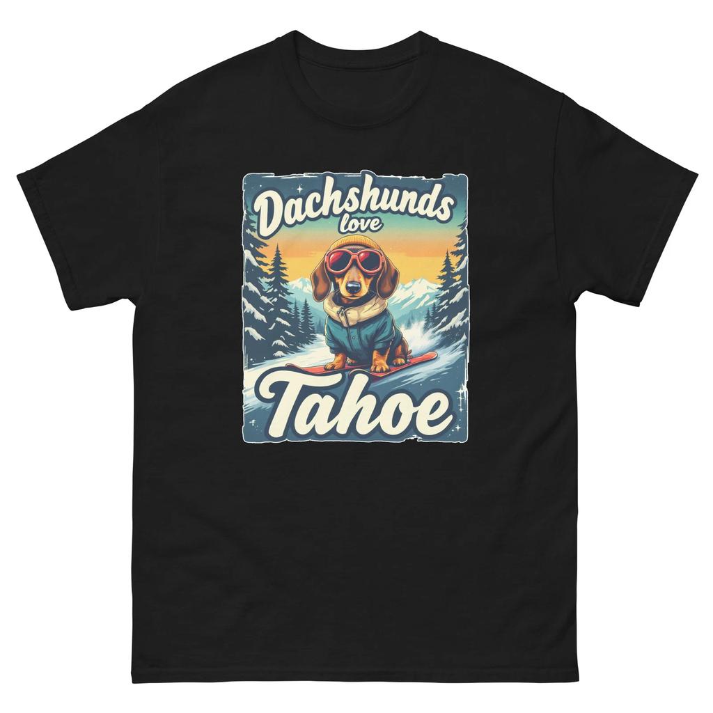 Dachshunds Love Tahoe Skiing Skiing Skier Animal T-Shirt
