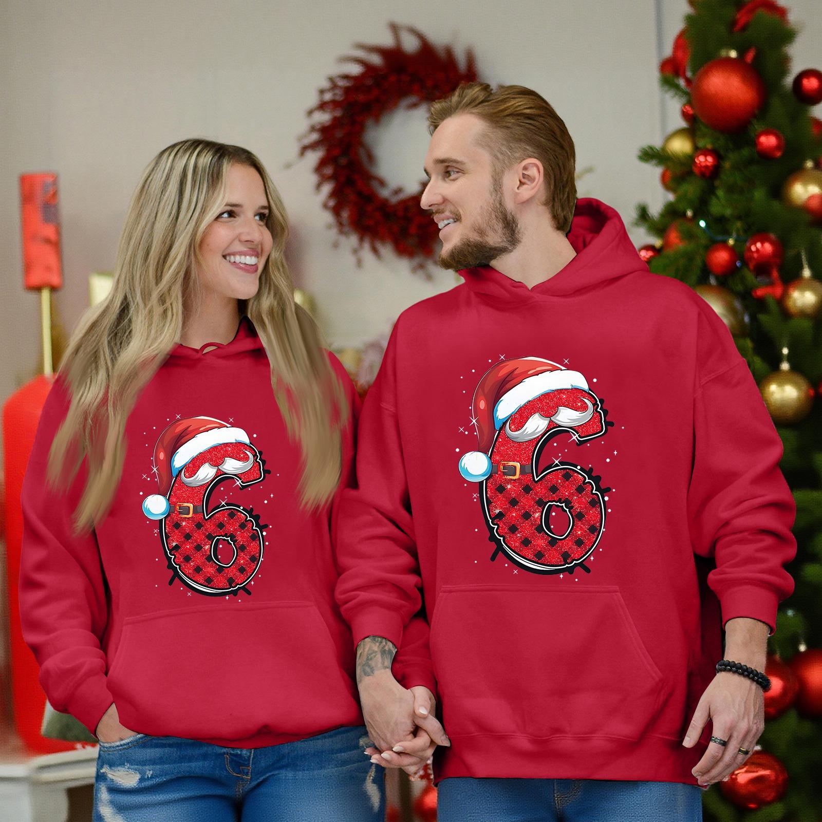 

Модный повседневный костюм, спортивный костюм, топ с длинным рукавом, толстовка с капюшоном с принтом, подходящий парный комплект для него и для нее S