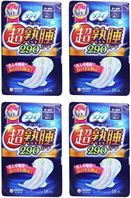 

Sophie Super Deep Sleep Guard 290 18 sheets napkins for night [Bulk purchase] [Sanitary use] [x4 pieces]