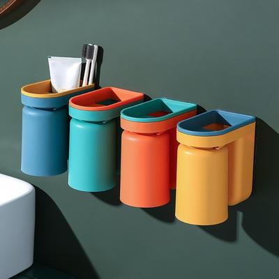 Portaspazzolino da denti a 4 colori, portaspazzolino da denti di lusso, portacollutorio, portaspazzolino da parete, portaoggetti per il bagno, coppia, portaspazzolino