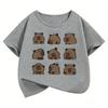 Cute Capybara Graphic Kids Tshirts Summer Short Sleeve Tees Cartoon Animal Boys Girls Clothes Kawaii Tops Y2K Children Tshirt