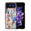 K-KikuoS Art Cute Phone Case For Samsung Z Flip 7 6 5G Galaxy Z Flip4 Z Flip5 Z Flip3 Coque Black Hard PC Shell Protective Cover